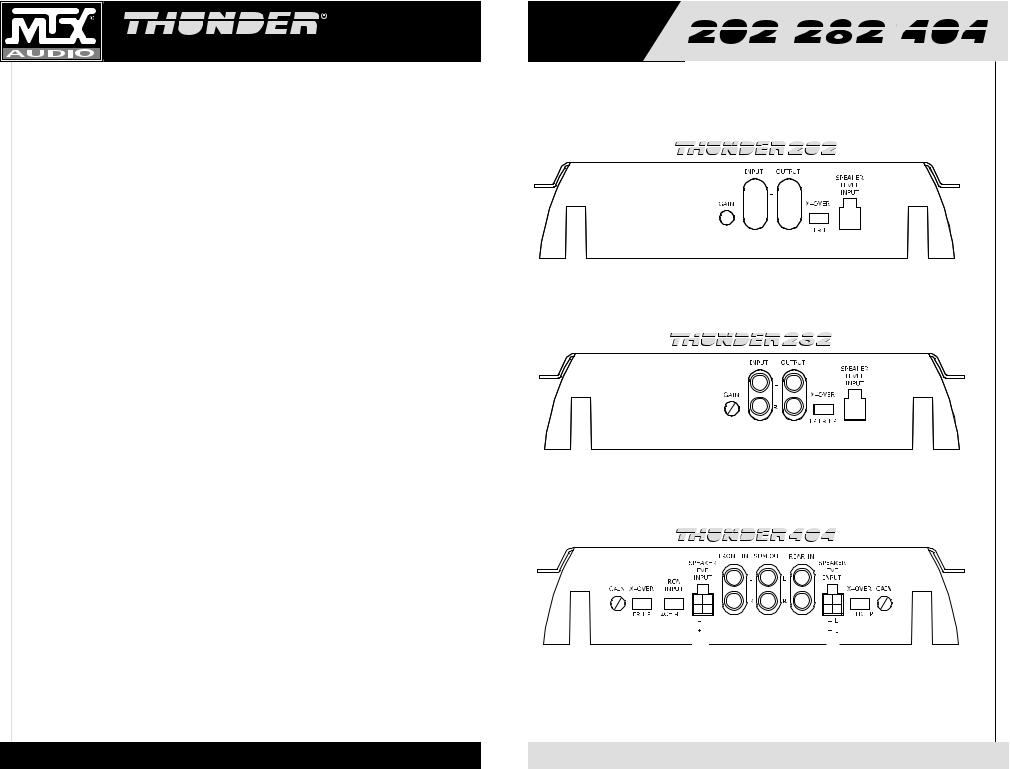 MTX Audio Thunder282, Thunder404, Thunder202 User Manual