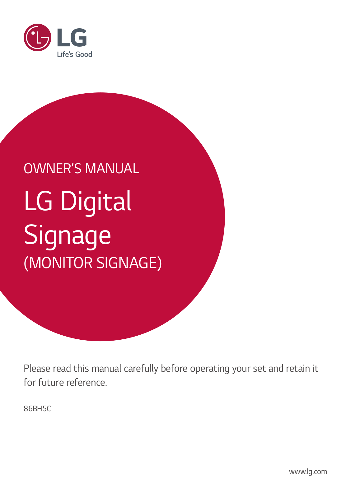 LG 86BH5C-B.AEK User Manual