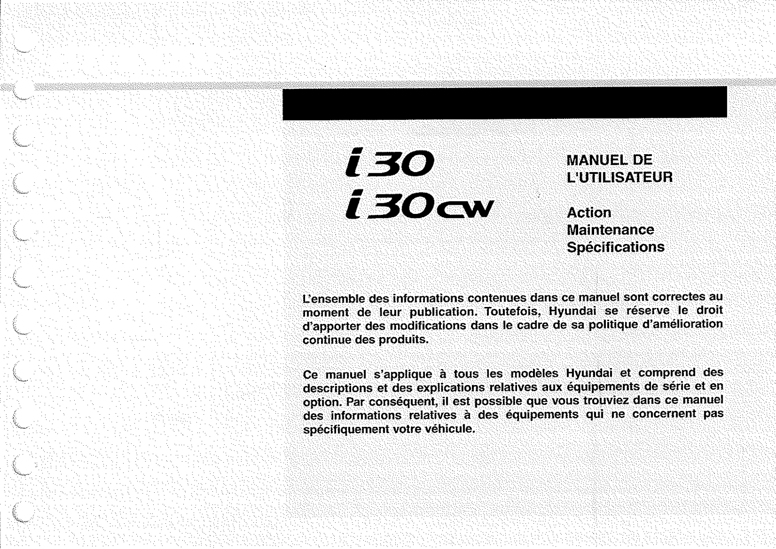 HYUNDAI I30 2008 User Manual