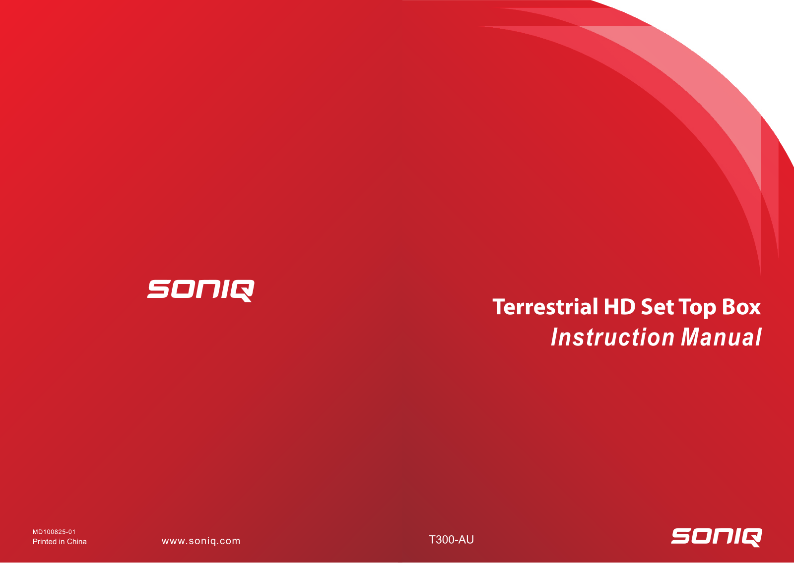 SONIQ T300-AU Instruction Manual