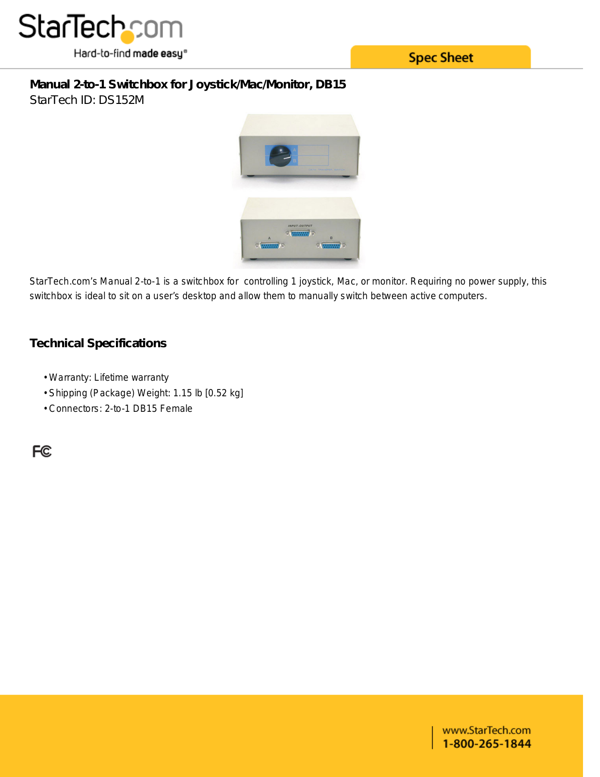 StarTech.com DS152M User Manual