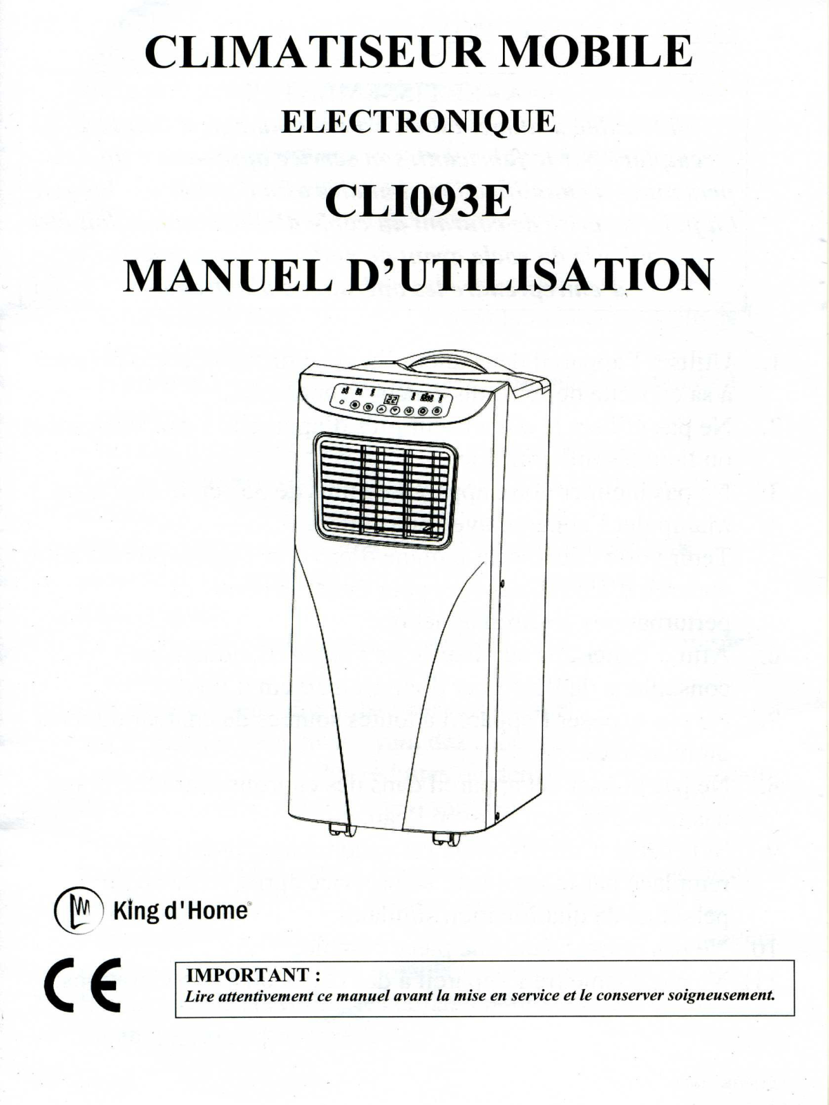 KING D'HOME CLI093E User Manual