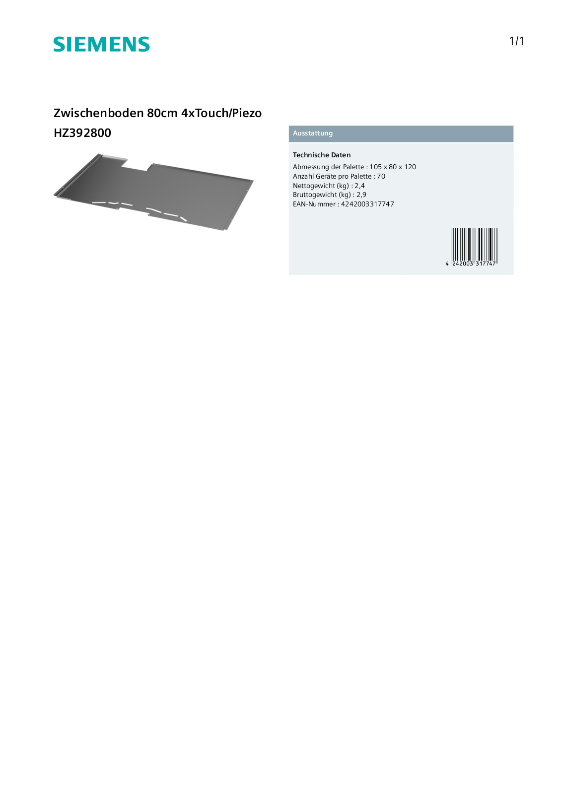 Siemens HZ392800 User Manual