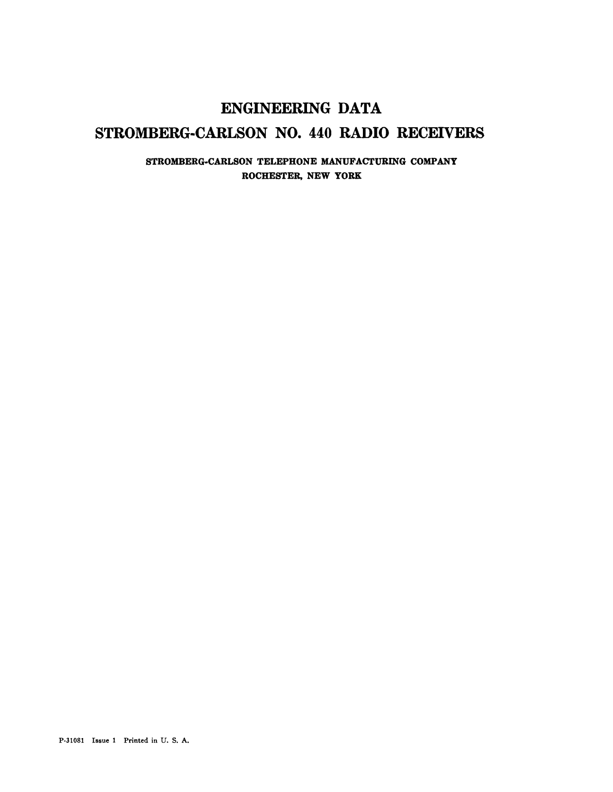 Stromberg Carlson 440 schematic