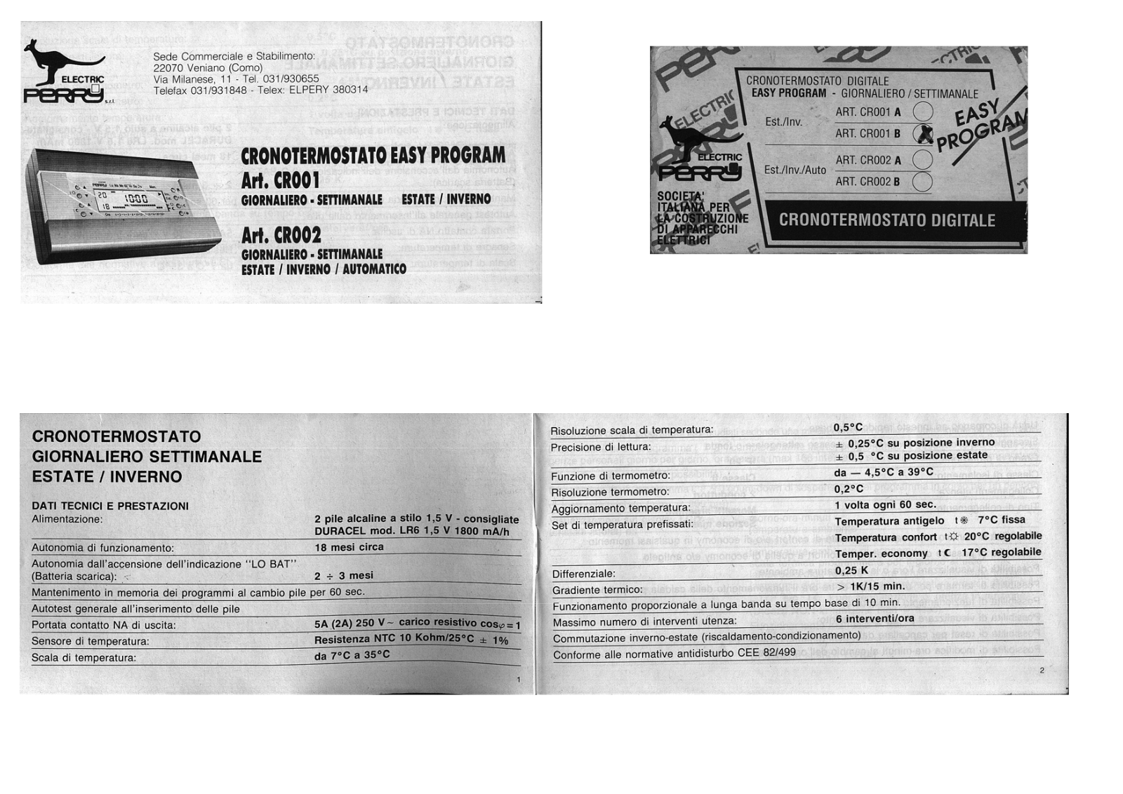 Perry CR001, CR002 User Manual - ManualMachine.com