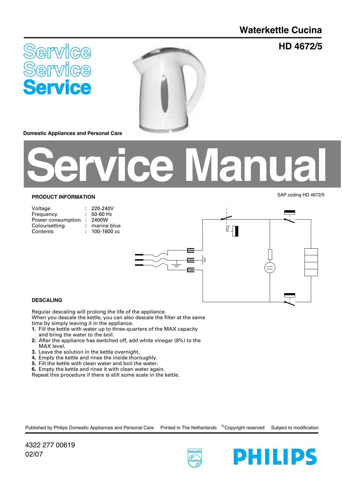 Philips HD46725 Service Manual