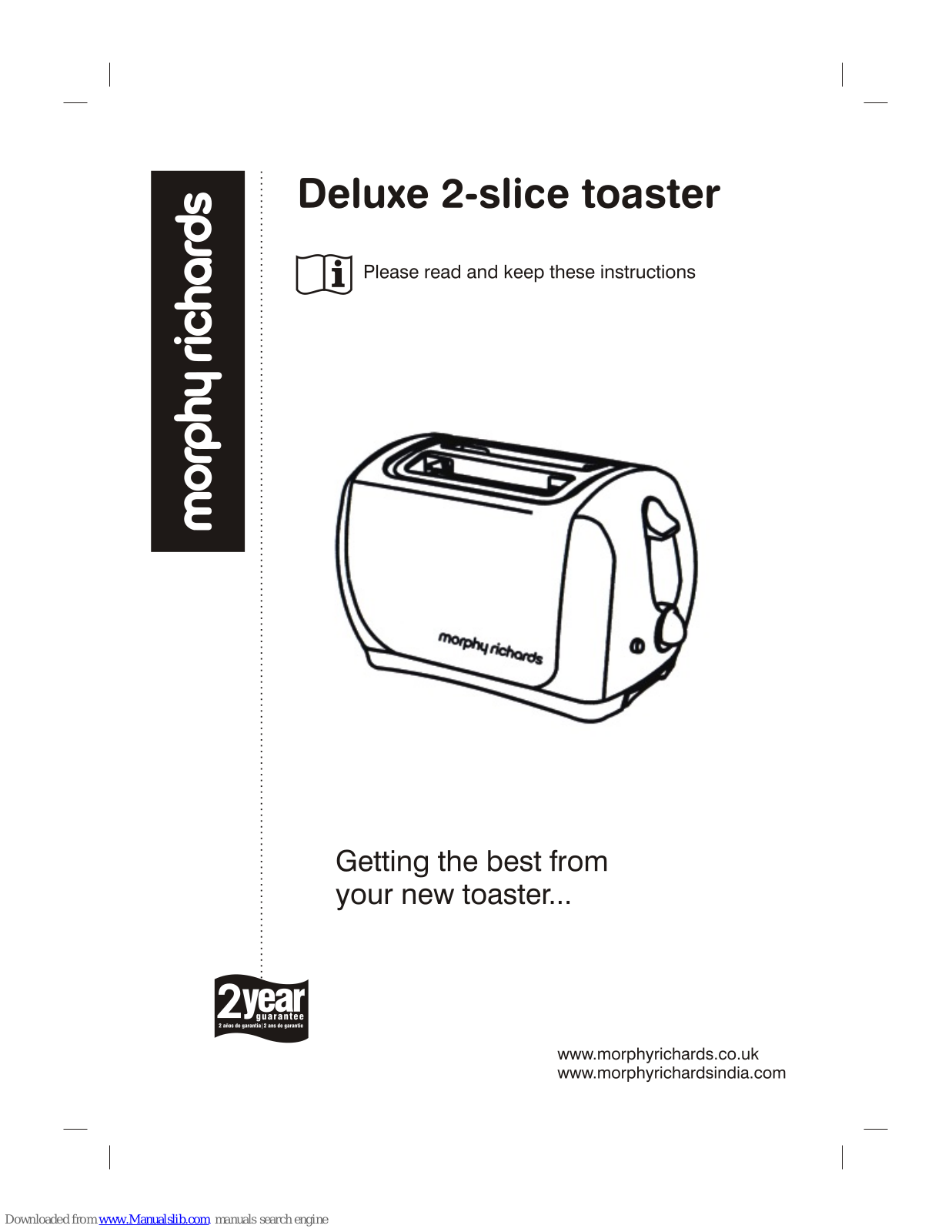 Morphy Richards Deluxe Instructions Manual