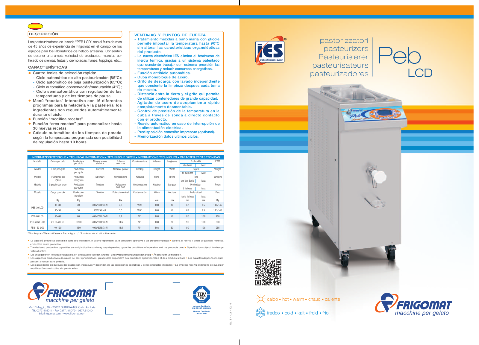 Frigomat PEB 30 LCD, PEB 60 LCD, PEB 2x60 LCD, PEB 130 LCD Product Information