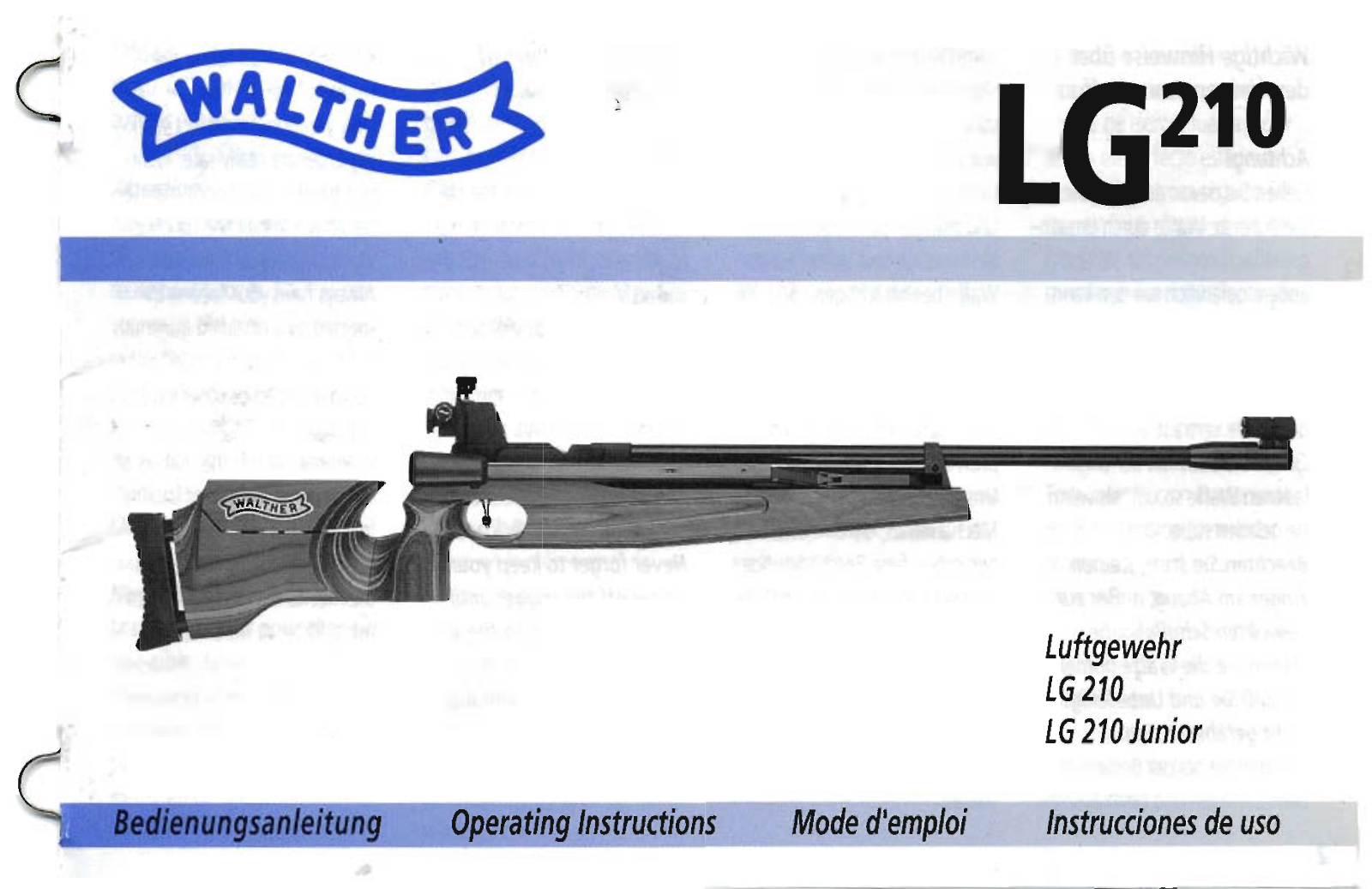 Walther LG210 Instruction Manual