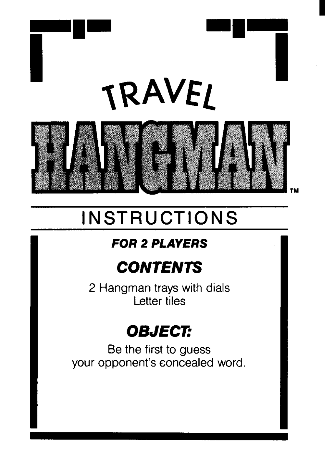 Hasbro Travel Hangman User Manual