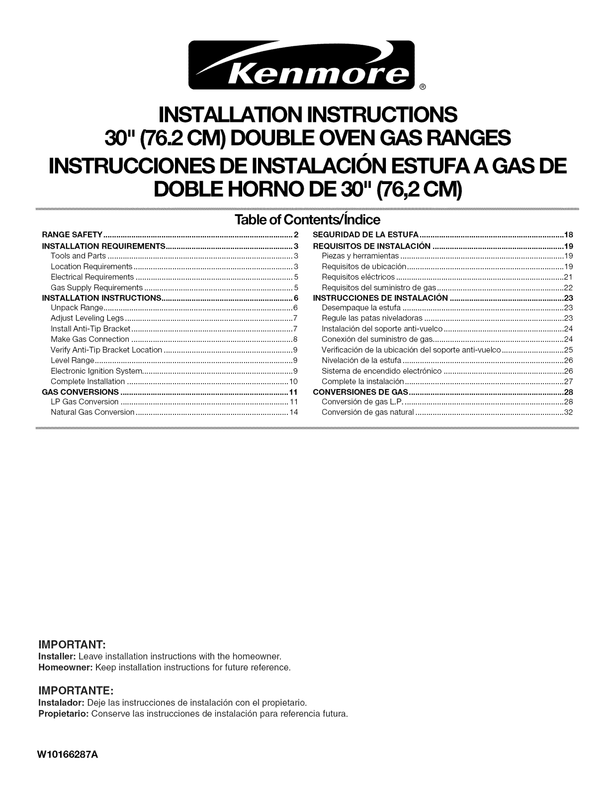 Kenmore Elite 66578009804, 66578009800, 66578009801, 66578009802, 66578009803 Installation Guide - ManualMachine.com