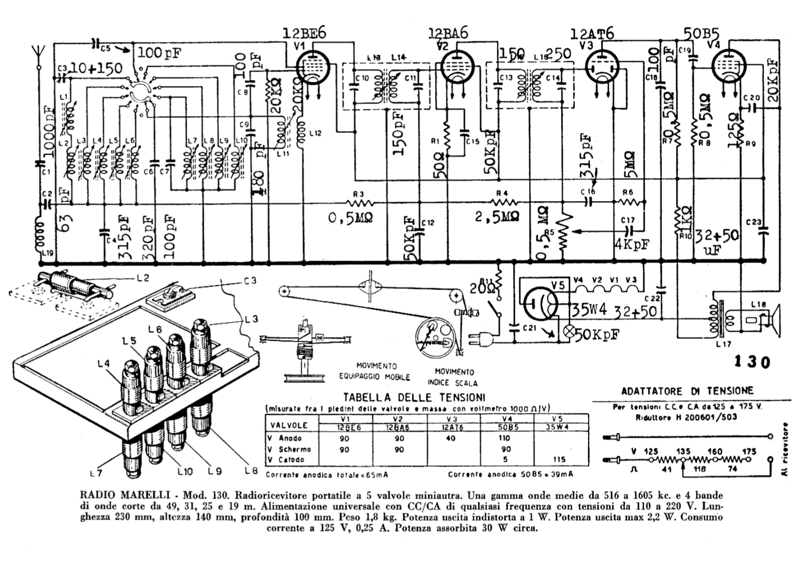 Radiomarelli 130 schematic