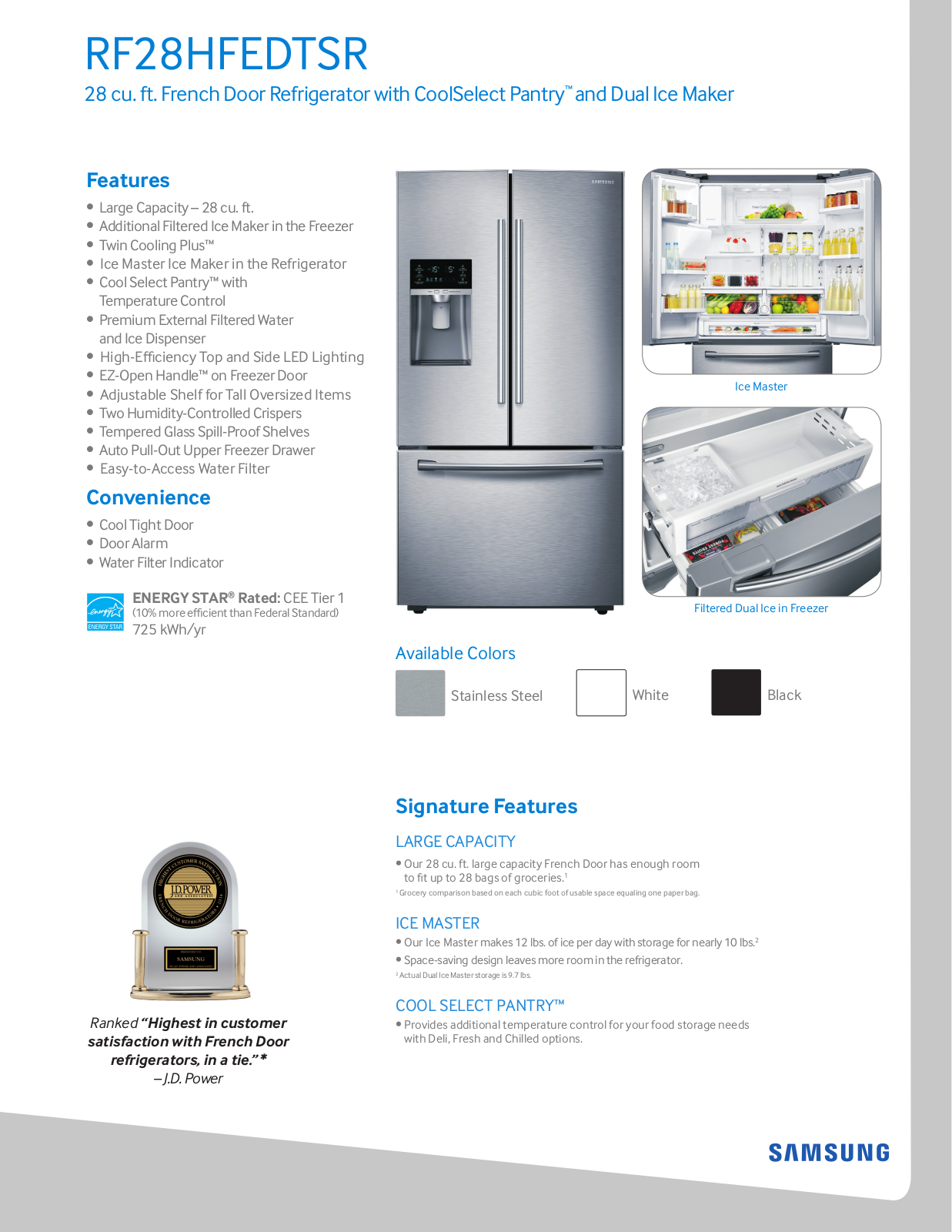 Samsung RF28HFEDTSR-AA Specification