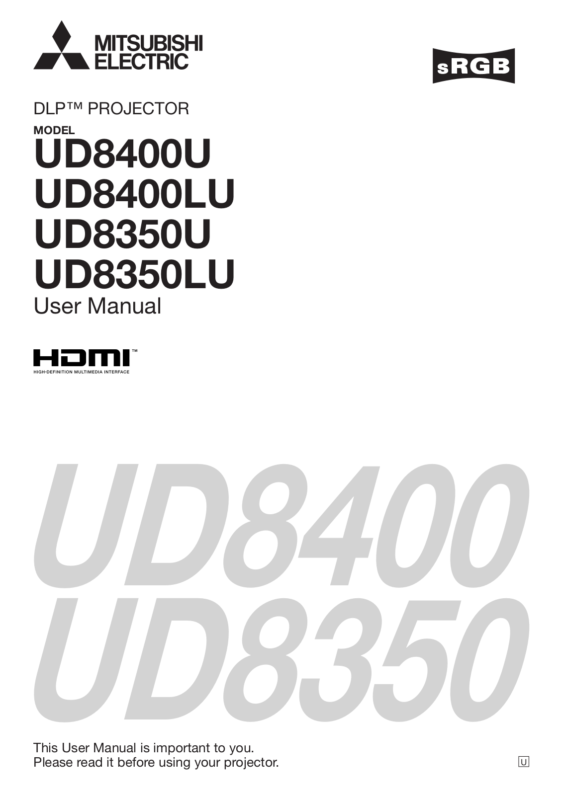 Mitsubishi UD8400LU, UD8350LU, UD8350U User Manual