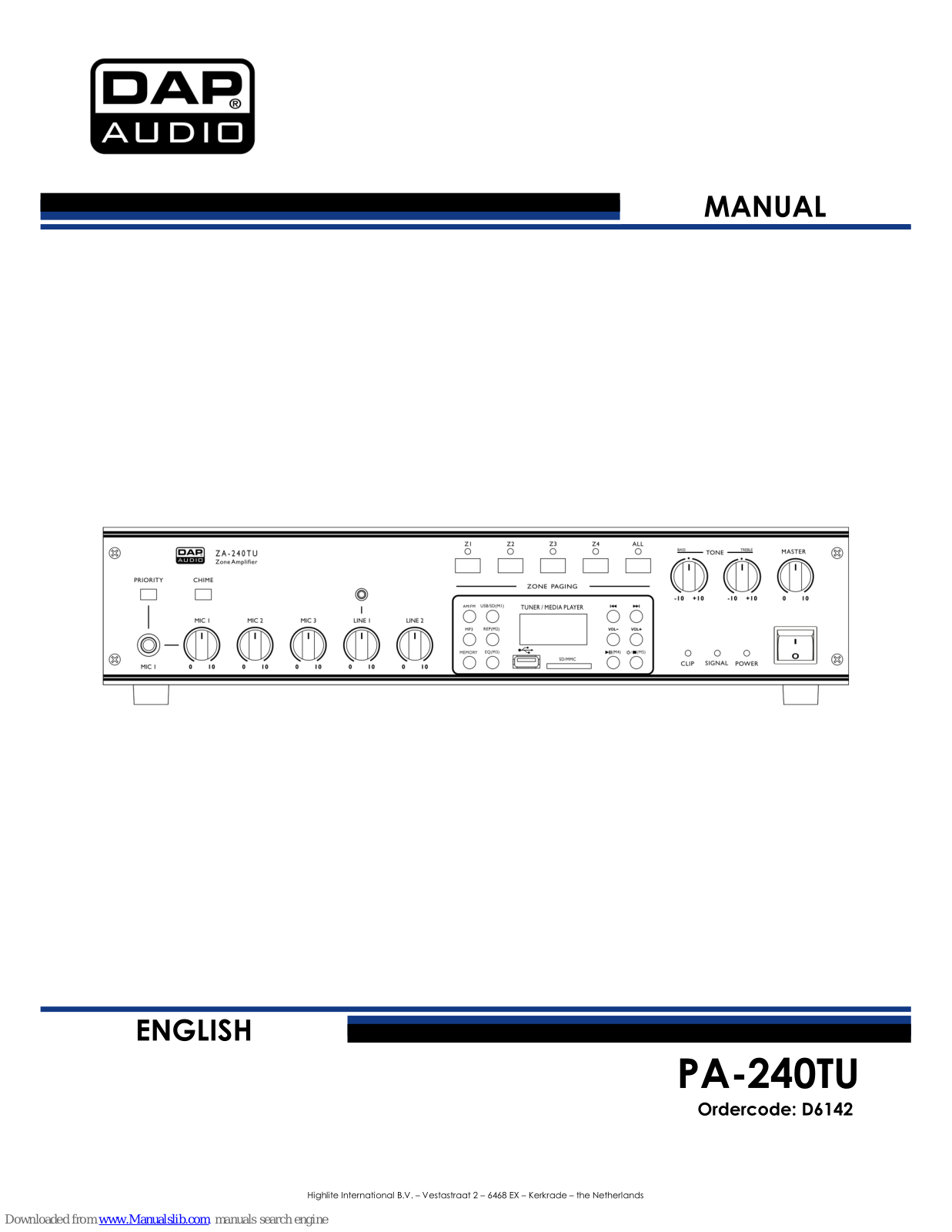 DAPAudio PA-240TU User Manual