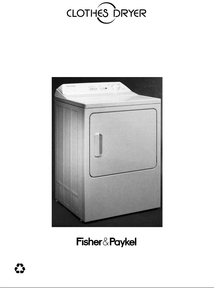 FISHER & PAYKEL DE60FA1, DE60FA-US User Manual