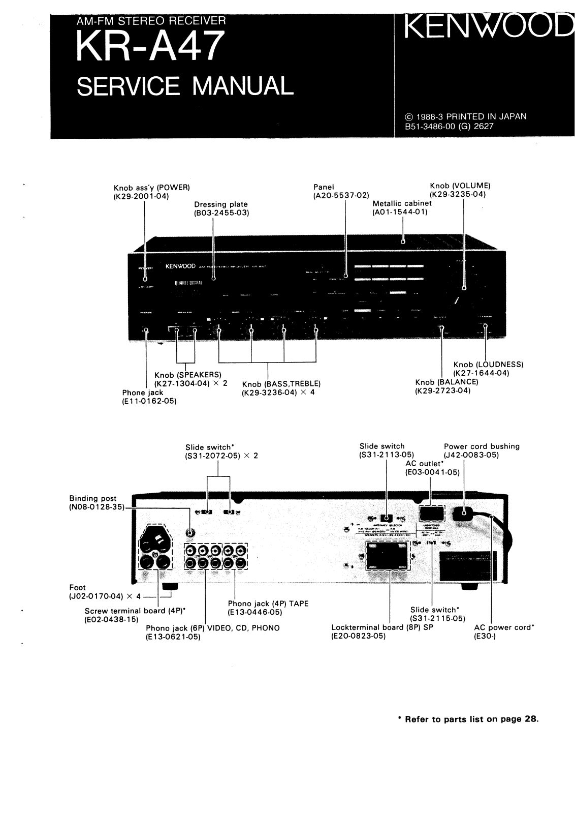 Kenwood KR-A47 Service Manual