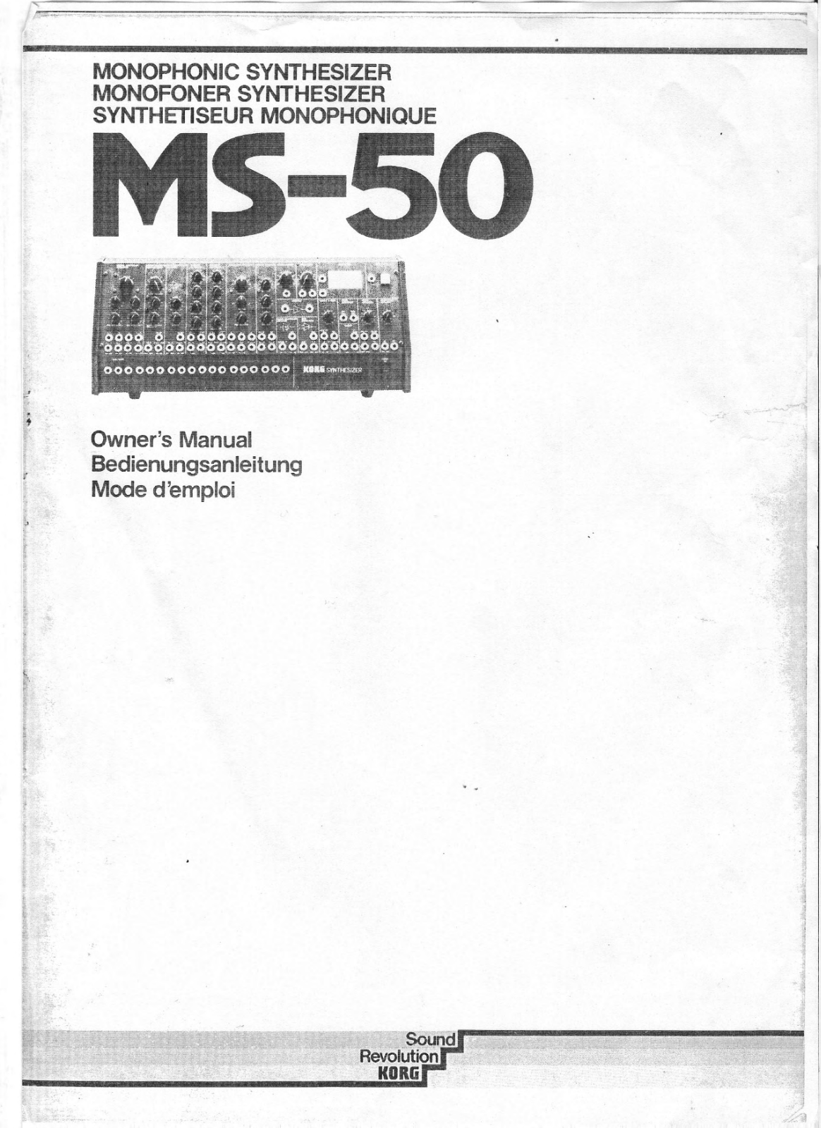 Korg MS-50 Owner's Manual