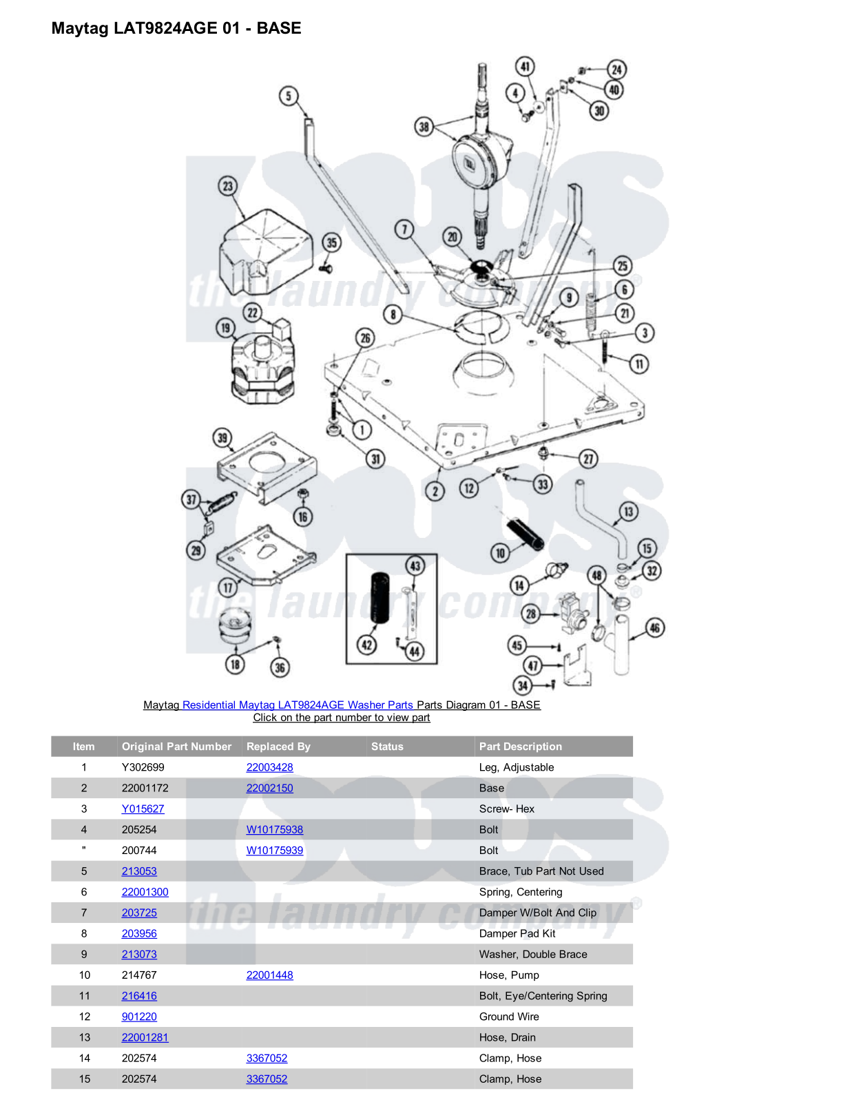 Maytag LAT9824AGE Parts Diagram