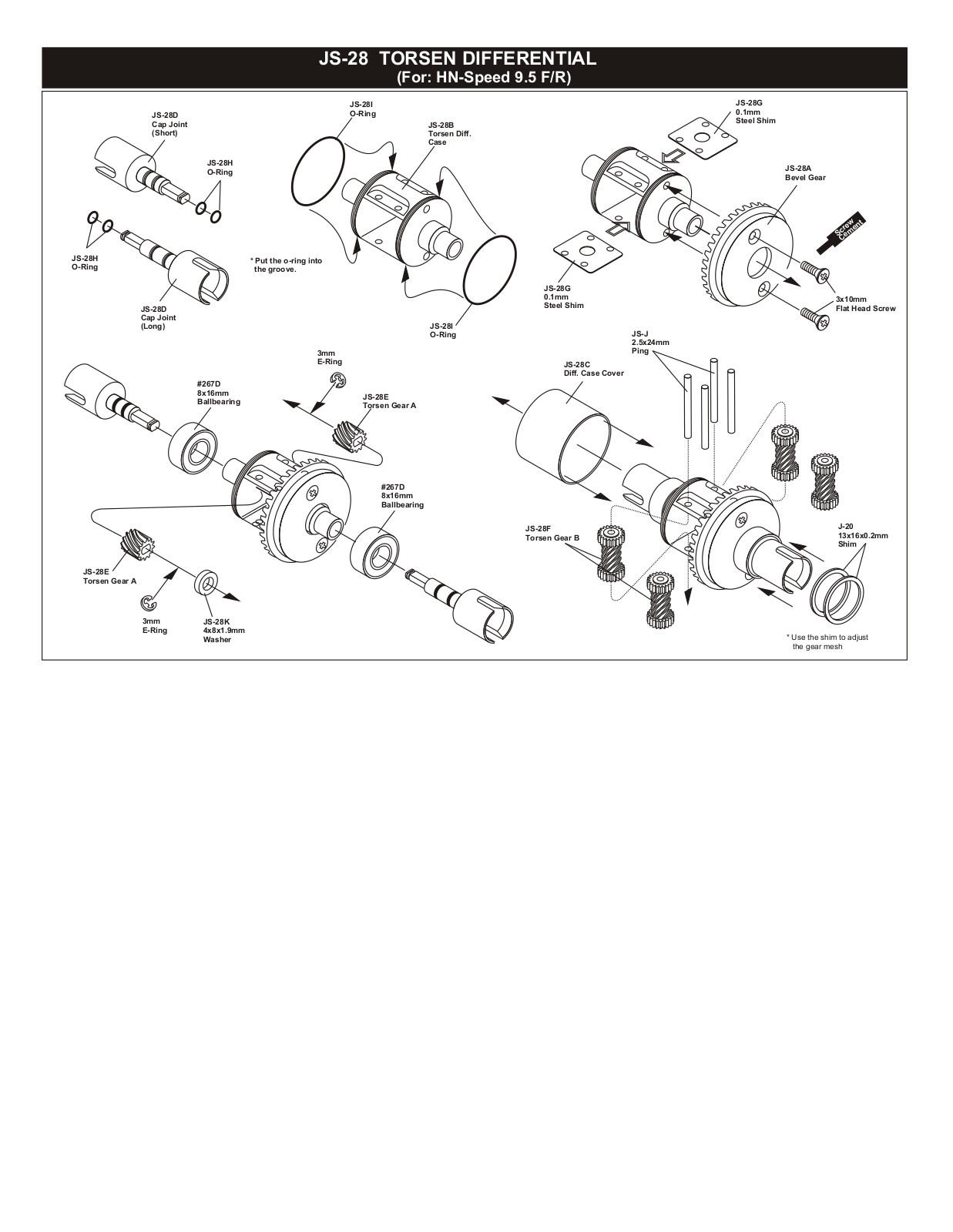 OFNA Racing Torsen Differential User Manual