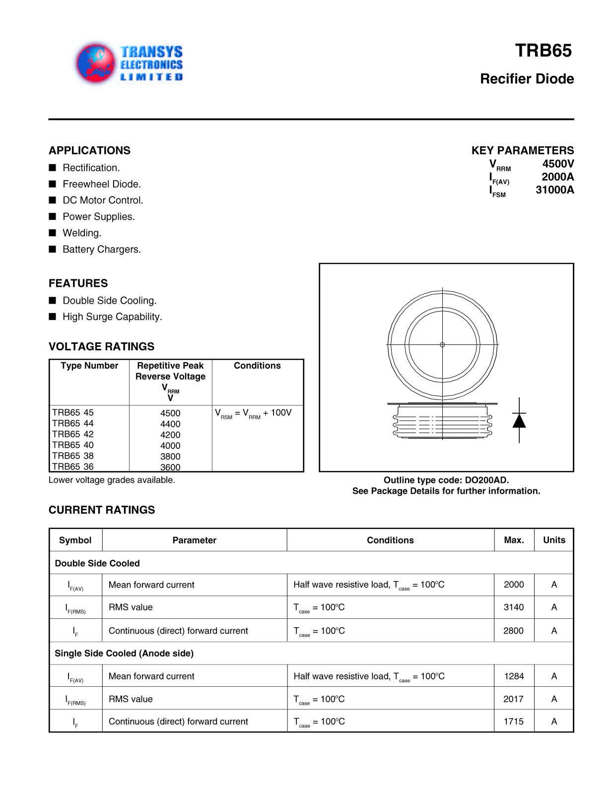 TEL TRB6545, TRB6544, TRB6542, TRB6540, TRB6538 Datasheet