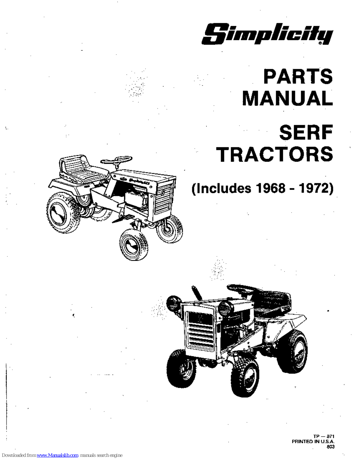 Simplicity Broadmoor 535, Broadmoor 525, Broadmoor 515 Parts Manual