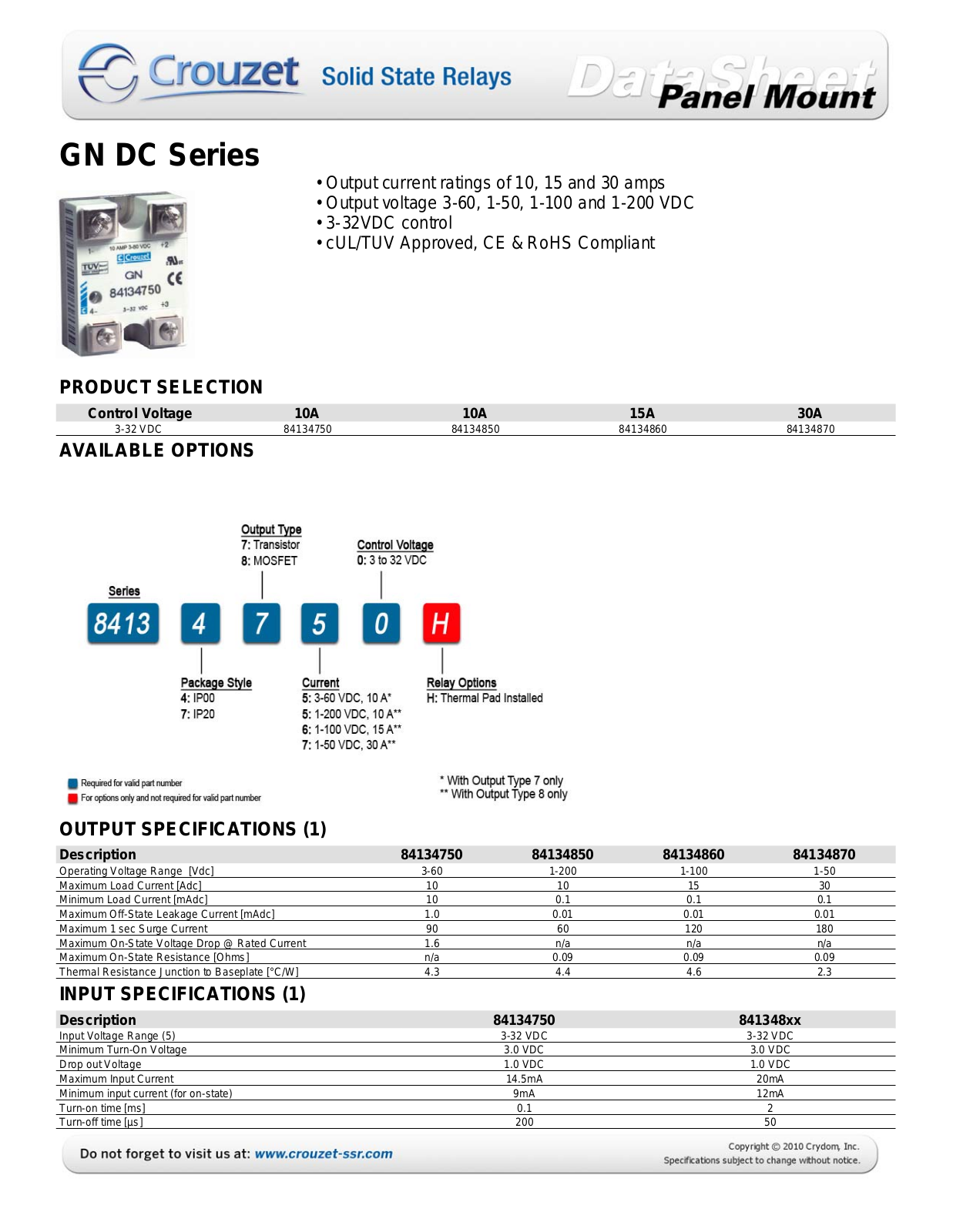 Datasheet GN84134860 Specification - ManualMachine.com