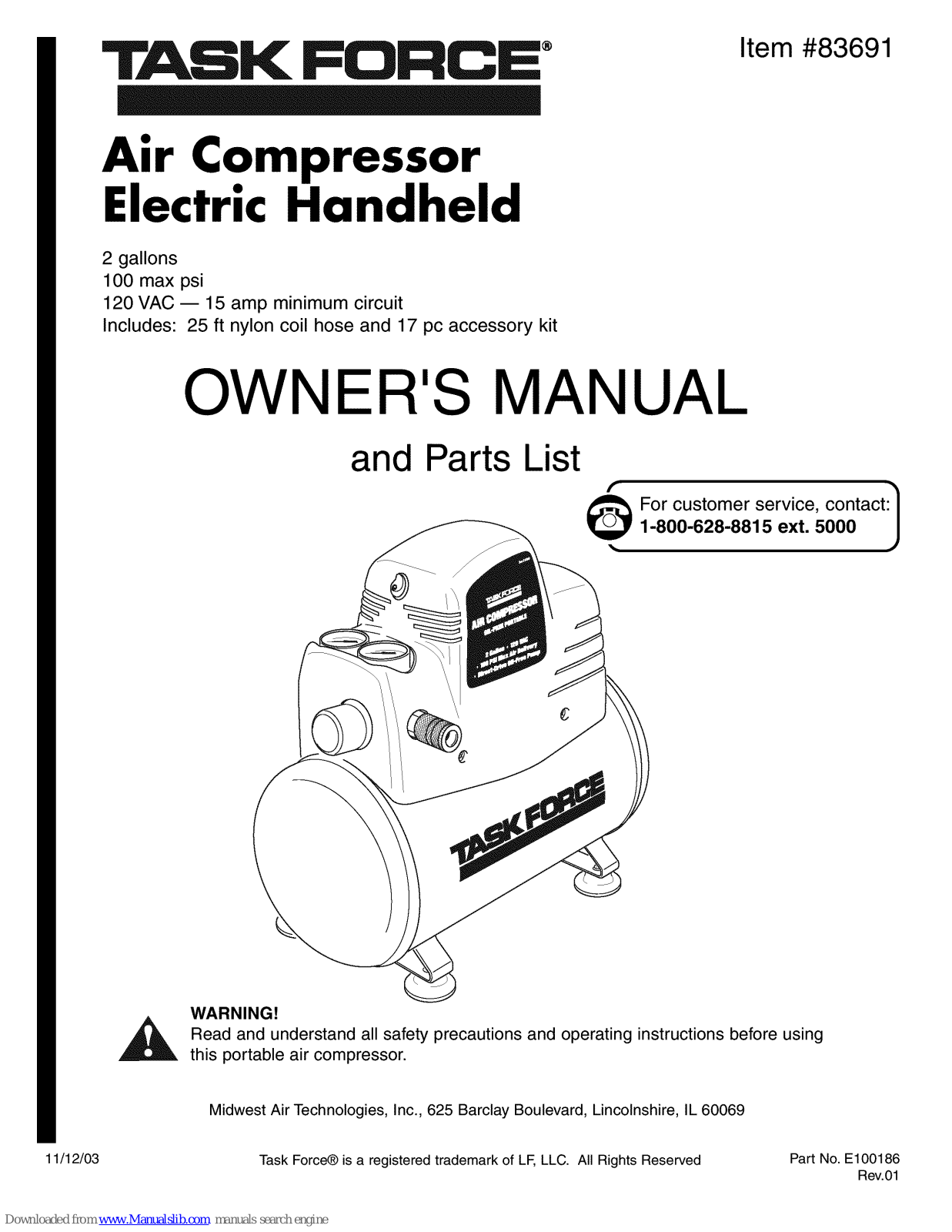 Task Force 83691 Owner's Manual - ManualMachine.com