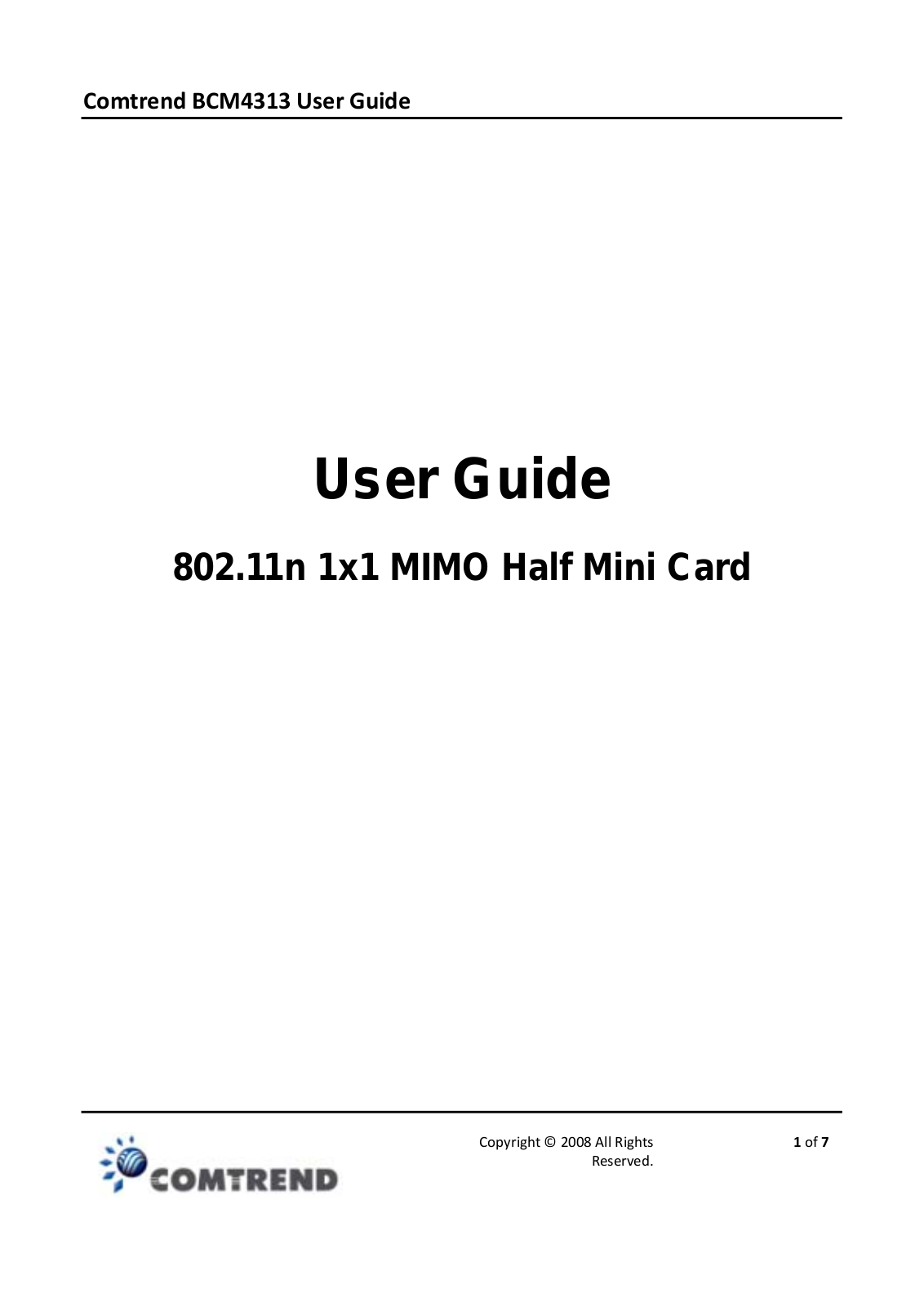 Comtrend CM6200UN User Manual