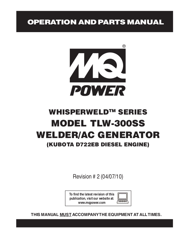 Multiquip TLW-300SS User Manual