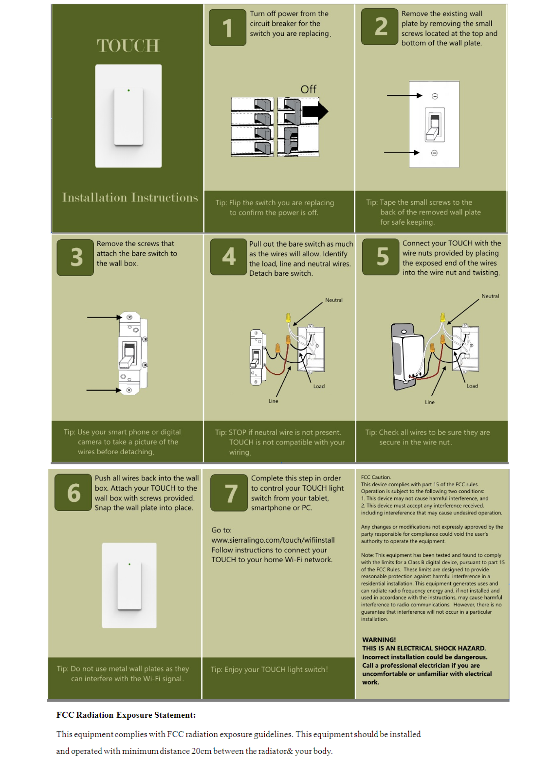 SierraLingo 00TOUCH SWITCH User Manual