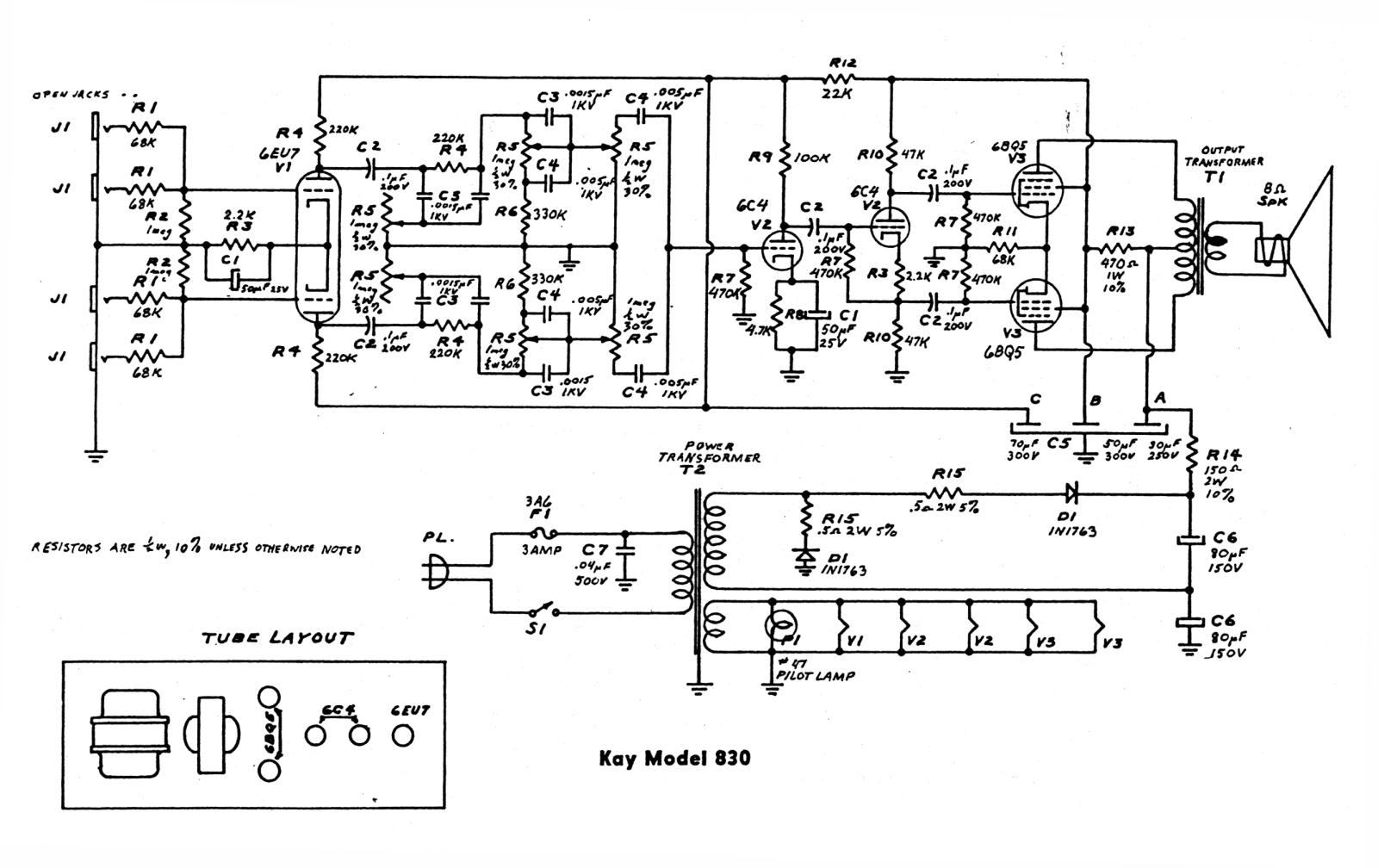 Kay 830 schematic