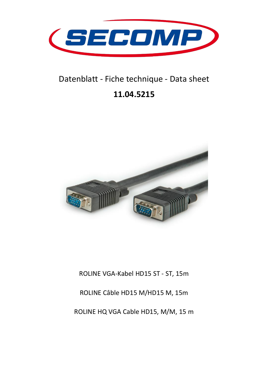 ROLINE 11045215 Datasheet - ManualMachine.com