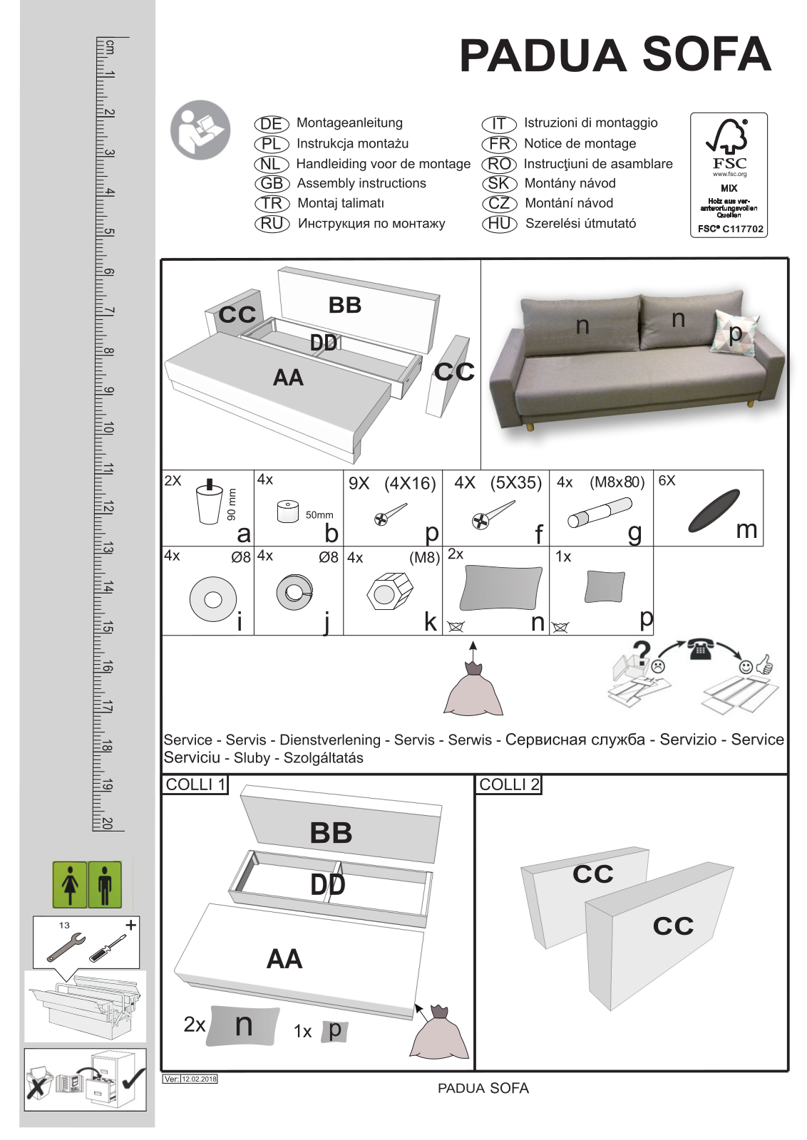 Home affaire Padua Assembly instructions