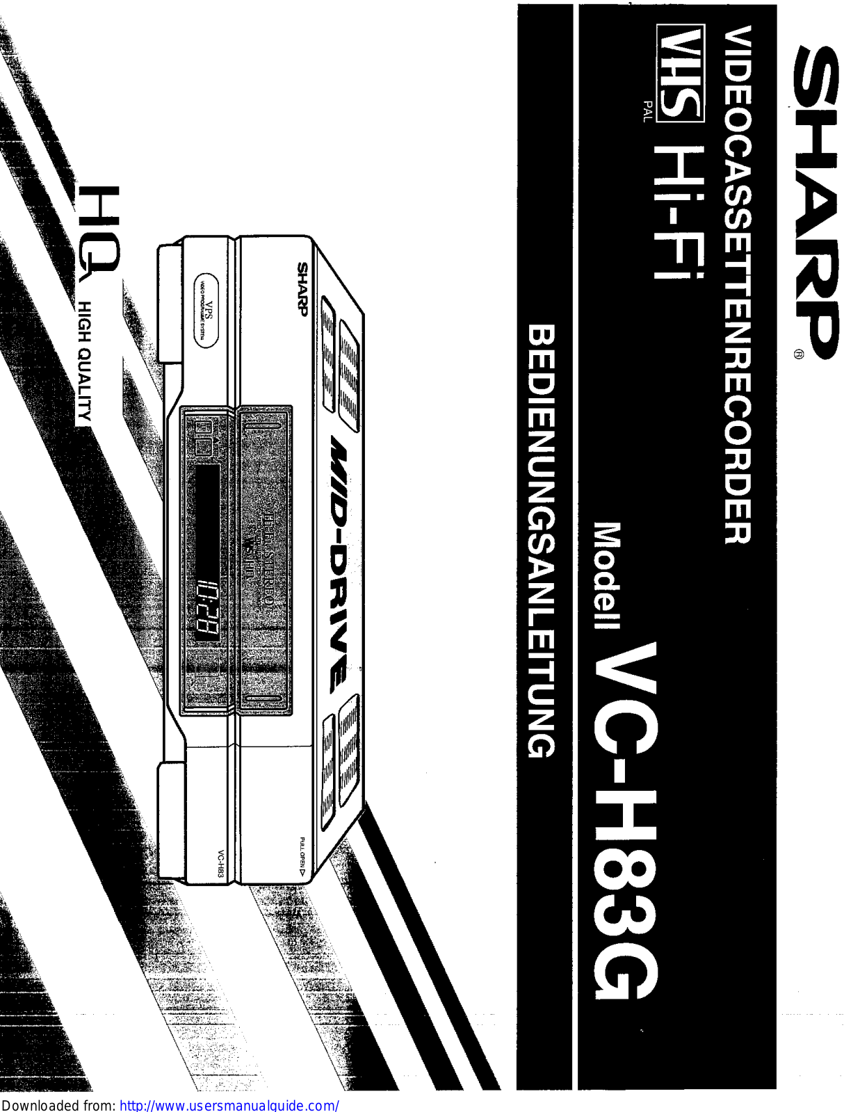 SHARP VC-H83G User Manual