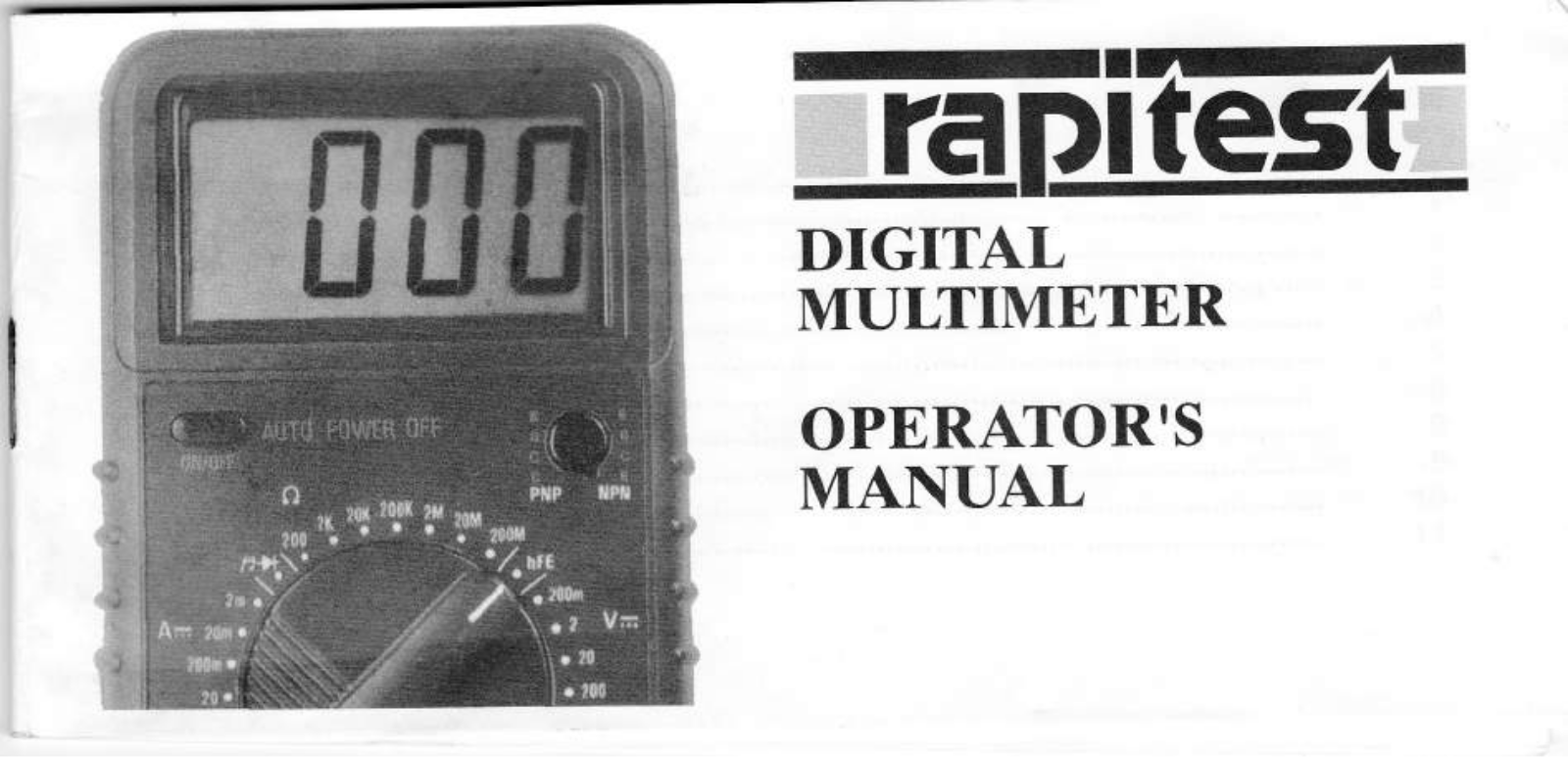 RAPITEST DM25 Operator's Manual - ManualMachine.com