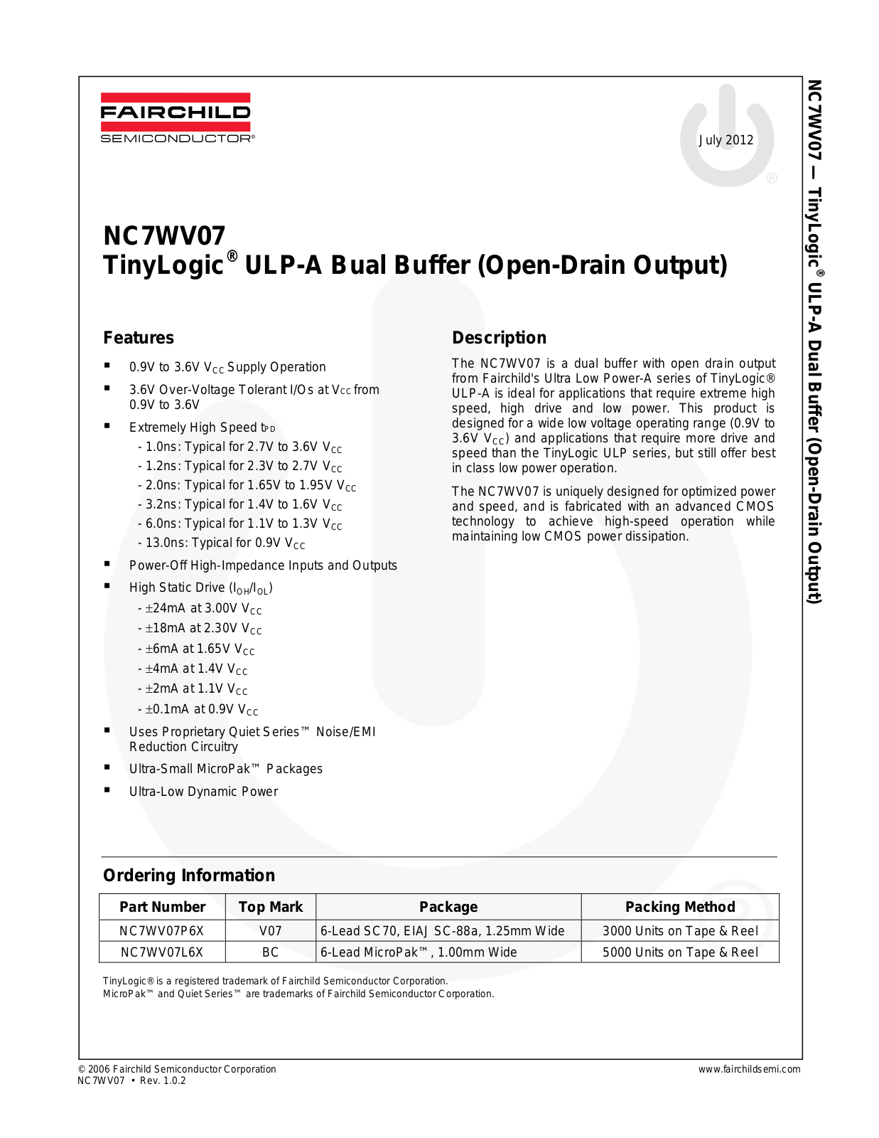 Fairchild NC7WV07 service manual