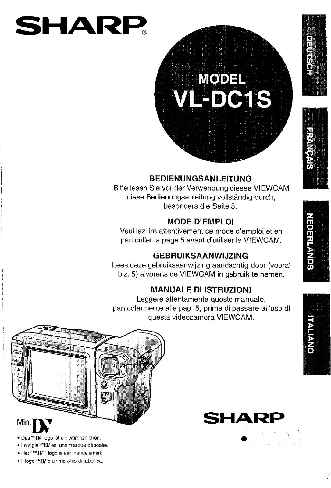 Sharp VL-DC1S User Manual