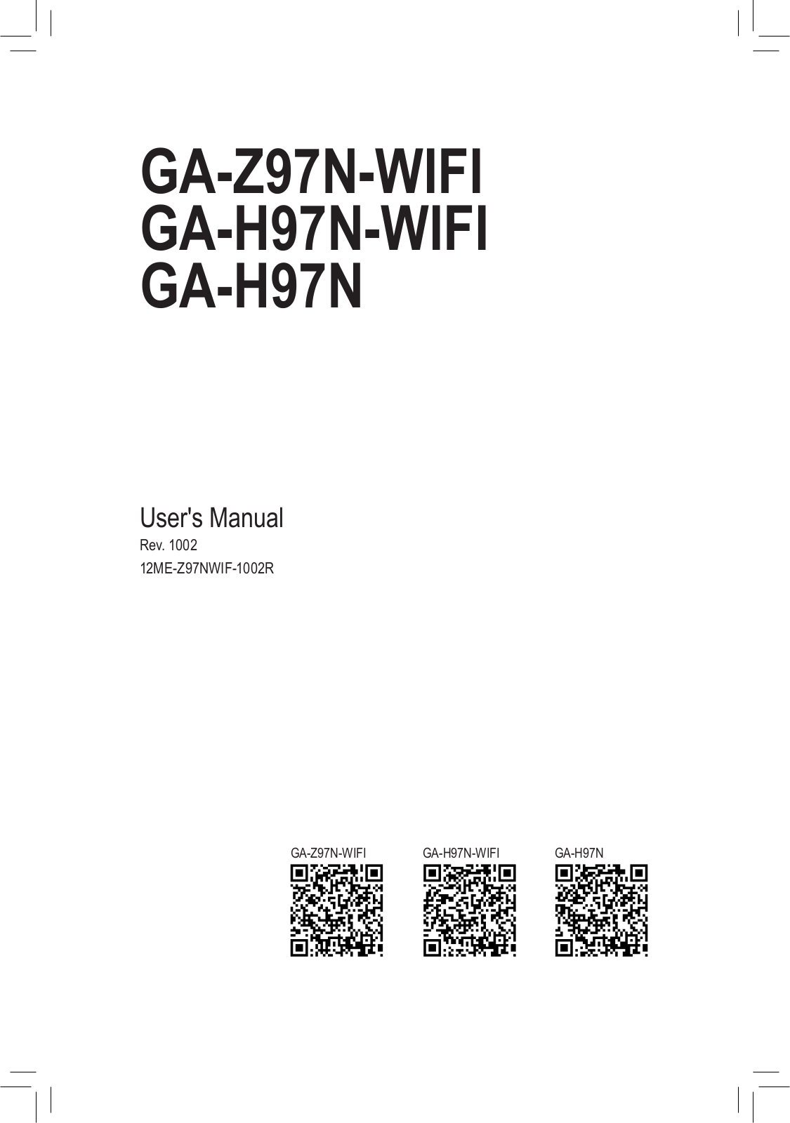 Gigabyte GA-H97N User Manual