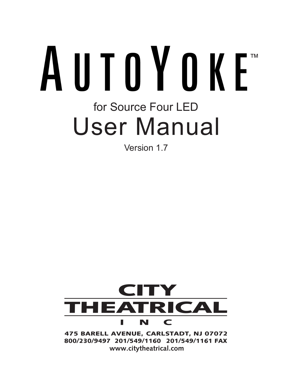 City Theatrical 5001LED Users Manual