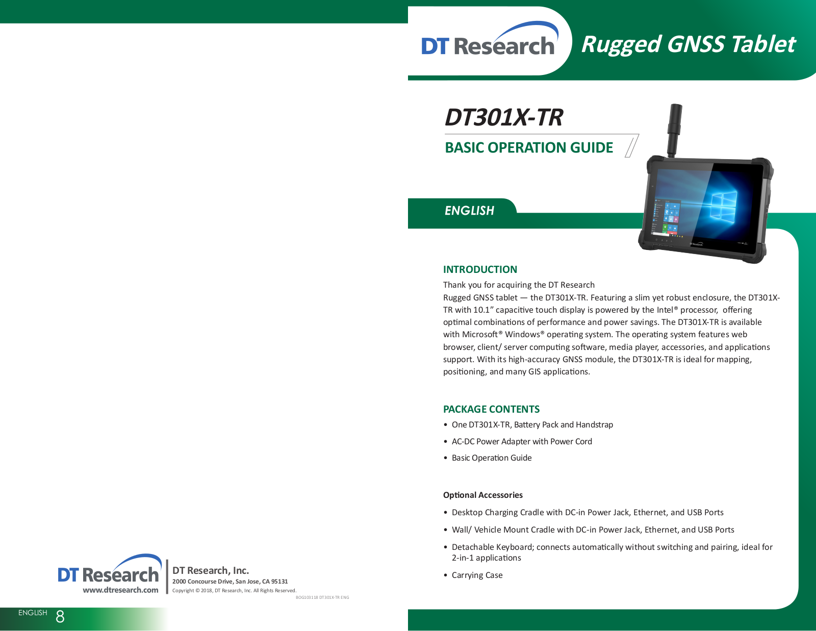 DT Research DT301X-TR Basic Operation Manual