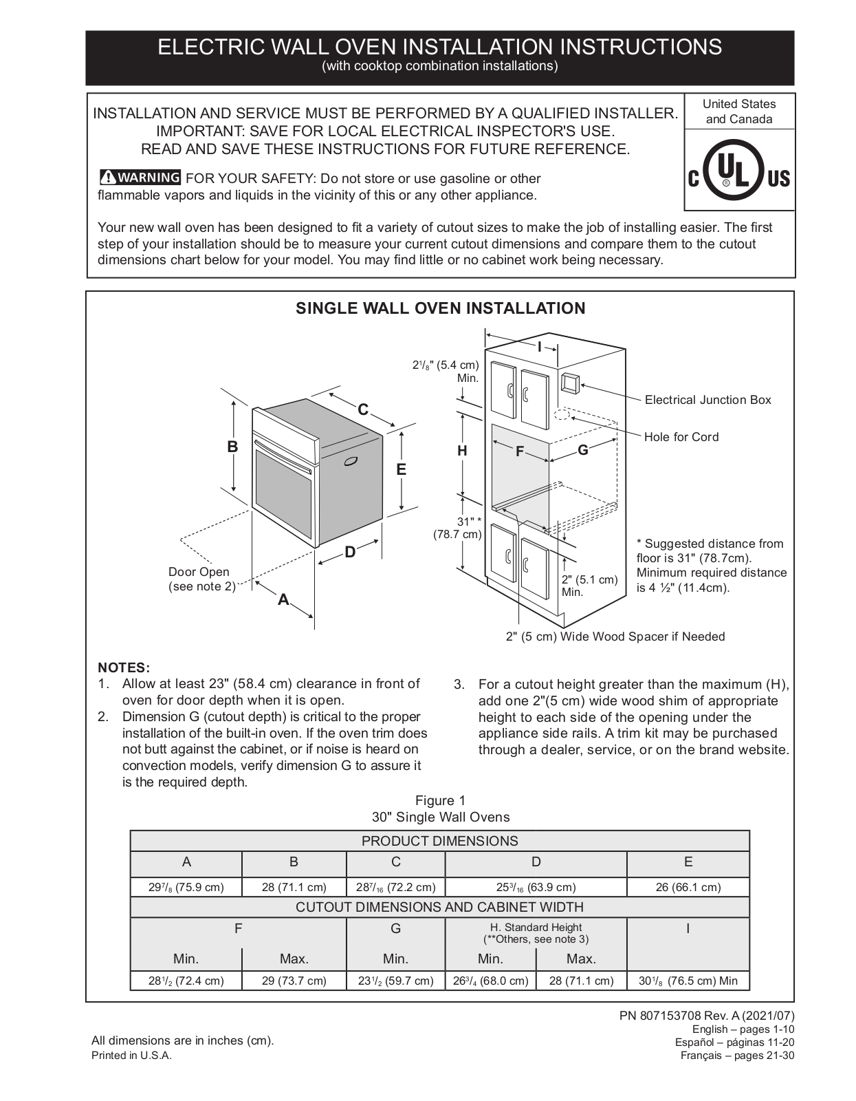 FRIGIDAIRE GCWS3067AD, PCWS3080AF, ECWD3012AS, GCWS3067AF, ECWS3012AS Installation guide - ManualMachine.com