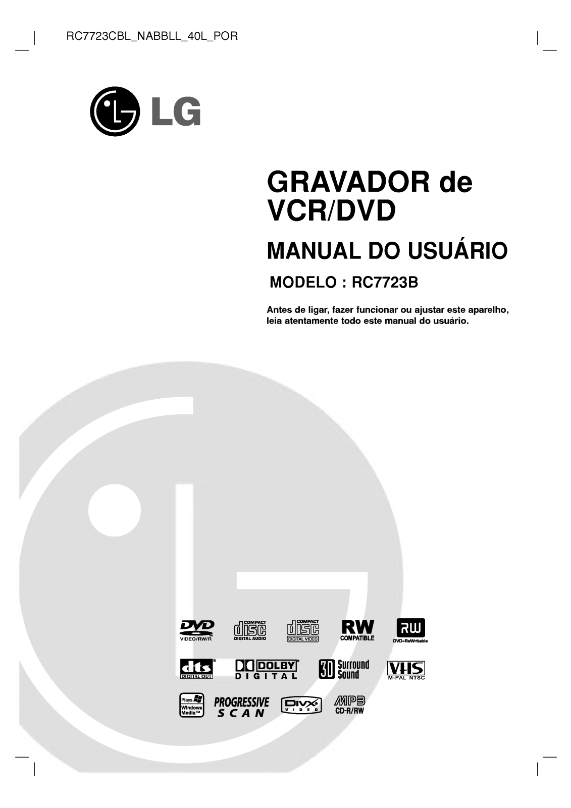 Lg RC7723B User Manual