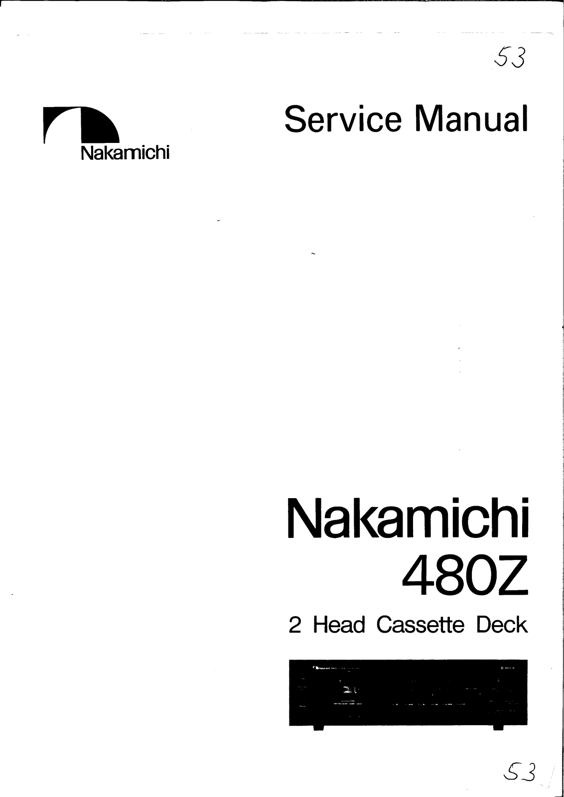 Nakamichi 480-Z Service Manual