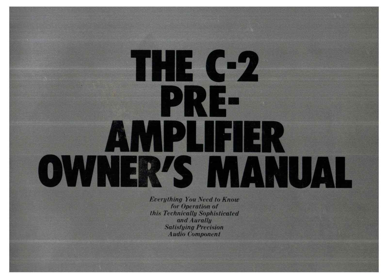 Yamaha C-2 Owners manual