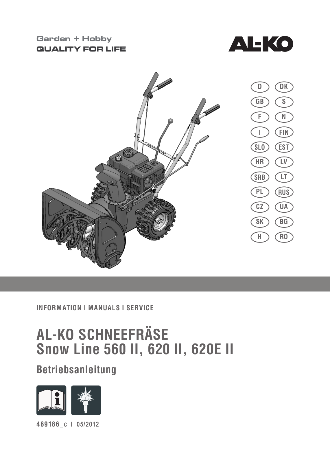 AL-KO SnowLine 620E II, SnowLine 560 II, SnowLine 620 II User Manual