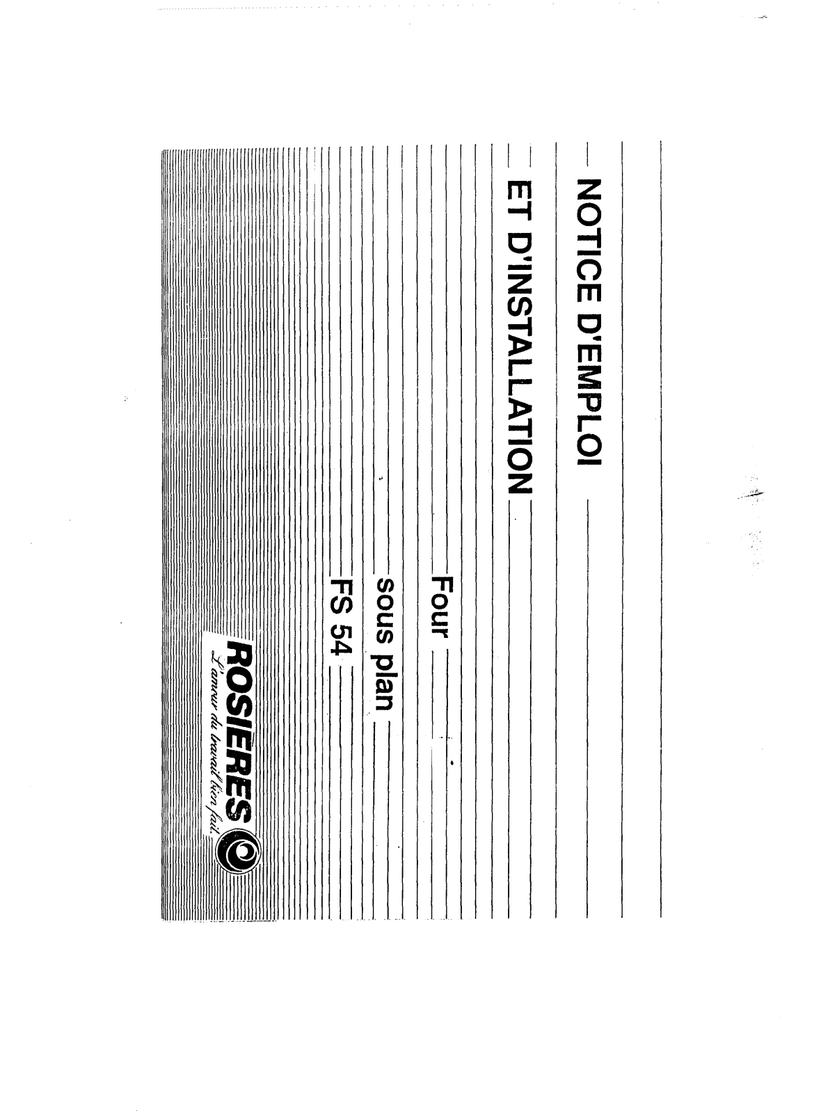 ROSIERES FS 54 User Manual