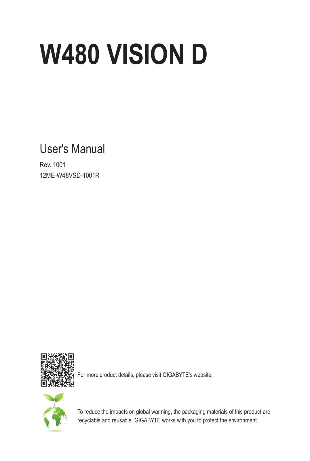 Gigabyte W480 Vision D Service Manual