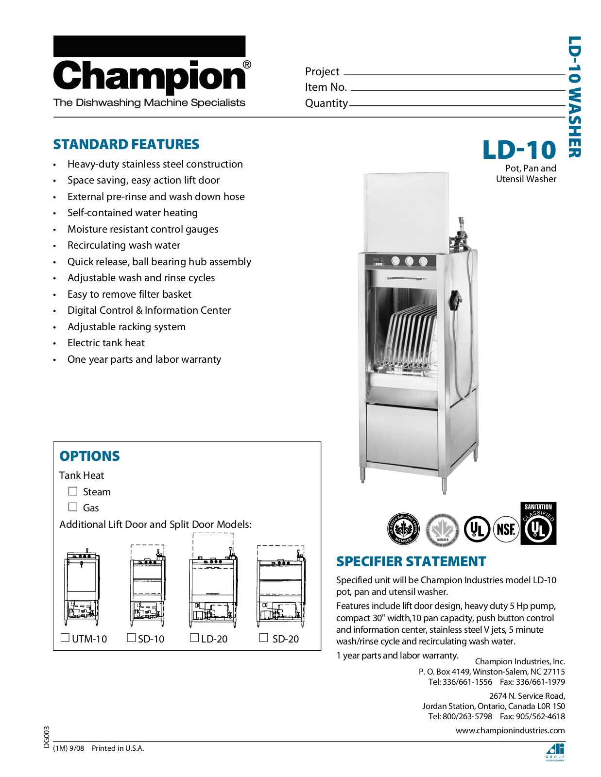 Champion LD-10 General Manual