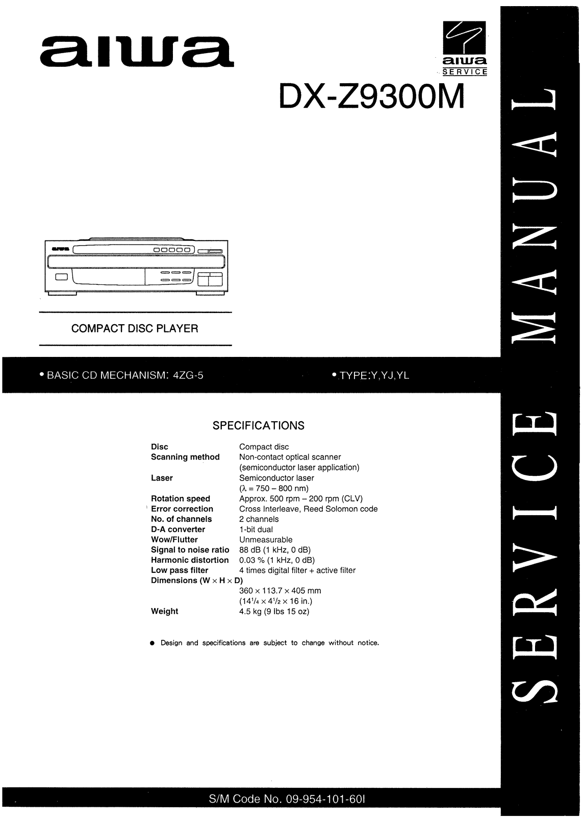 Aiwa DXZ-9300-M Service manual